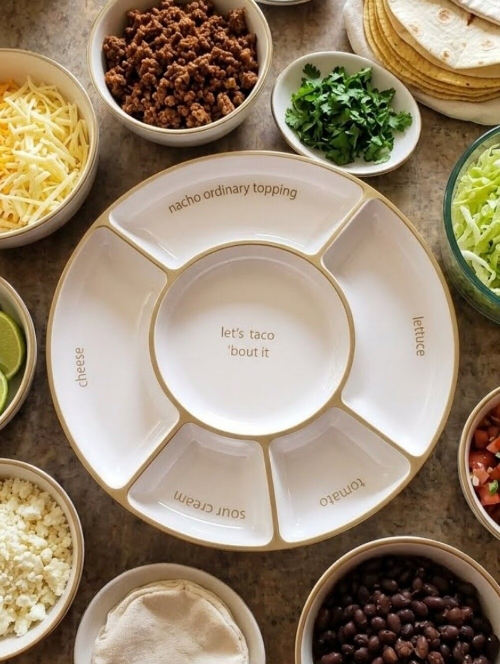 Rotating Taco Topping Tray